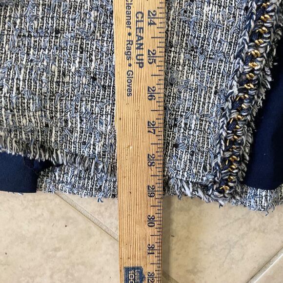 Time Postmodern women’s Tweed Blazer Jacket Size M mid length /pockets - Picture 11 of 15